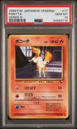 PSA 10 Ponyta Pokemon 1998 Japanese Vending Series 3 #77 - Image 1