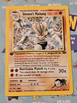 Pokemon TCG Giovanni's Machamp 6/132 Gym Challenge 1st Edition Holo Card - Image 1