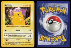 Pikachu 58/102 Common Shadowless RED CHEEKS Base Set Unlimited Pokemon - Image 3