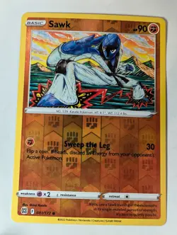 Sawk 081/172 Brilliant Stars Pokemon Reverse Holo Foil Nice! - Image 1