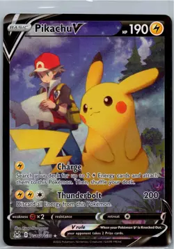 Pokemon Pikachu V Ultra Rare SWSH11: Lost Origin Trainer Gallery TG16/TG30 NM - Image 1