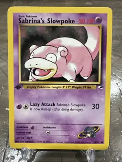 Sabrina's Slowpoke 95/132 1st Edition Common Pokemon Gym Heroes WOTC Vintage NM - Image 1