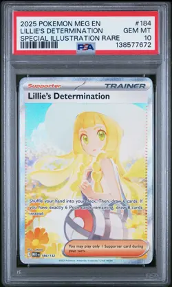 Lillie's Determination 2025 Pokemon Mega Evolution - MEG EN #184 SIR PSA 10 🔥 - Image 1