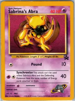 Pokemon Sabrina's Abra Promo WoTC Promo 19/53 MP - Image 1