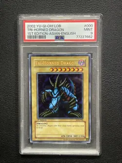 Yu-Gi-Oh! 2002 Legend of Blue Eyes #000 Tri-Horned Dragon 1st Edition PSA 9 - Image 1