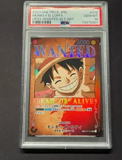 2023 One Piece JP Monkey.D.Luffy Wanted Alternate Art SR #ST01-012 PSA 10 BJDJ - Image 1