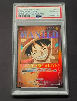 2023 One Piece JP Monkey.D.Luffy Wanted Alternate Art SR #ST01-012 PSA 10 BJDJ - Image 1