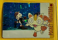 MEOWTH GQ STYLE Vintage Prism Holo Sticker Card Anime Collectible Foil LP - Image 1