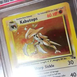 Kabutops 9/62 FOSSIL Graded Pokemon Card - PSA 8 Near Mint, 1st Edition - Image 2