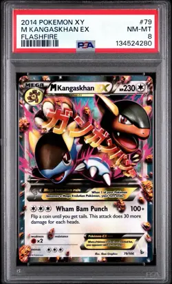 2014 Pokemon XY Flashfire Mega Kangaskhan EX 79/106 #79 PSA 8 - Image 1