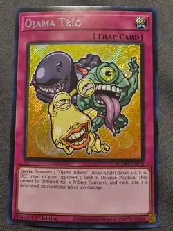 Ojama Trio Secret Rare BLMM-EN010 First Edition Yu-Gi-Oh BLMM - Image 1