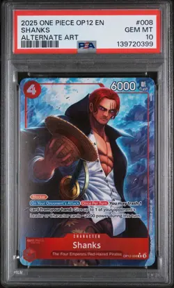 Shanks Alternate Art One Piece Op12-Legacy Of The Master 008 NM PSA 10 - Image 1