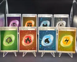 Pokemon Complete 8 Card Cosmos Holo Energy Set From Scarlet 151 (SVE) PROMO - Image 1