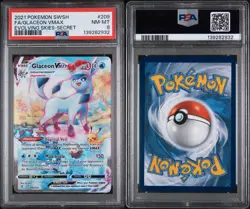 2021 Pokemon Sword & Shield Evolving Skies Alt Art Glaceon VMAX #209 PSA 8 NM-MT - Image 3