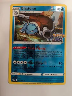 Blastoise 017/078 Pokemon GO Reverse Pokemon Holo Foil Nice! - Image 1
