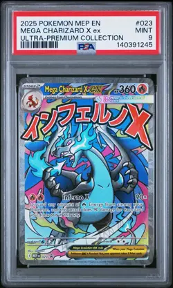 2025 POKEMON ULTRA-PREMIUM COLLECTION PROMO #023 MEGA CHARIZARD X EX PSA 9 - Image 1