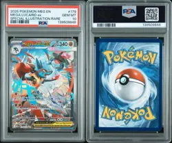 2025 POKEMON MEGA EVOLUTION SPECIAL ILLUSTRATION RARE MEGA LUCARIO EX PSA 10 - Image 3