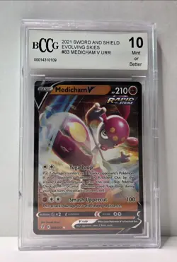 Pokemon 2021 SWSH Evolving Skies Medicham v #083/203 BCCG 10 - Image 1