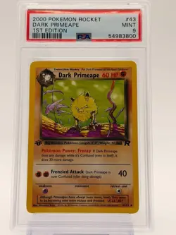 PSA 9 Pokemon 2000 1st Edition Team Rocket Dark Primeape #43 - Image 1