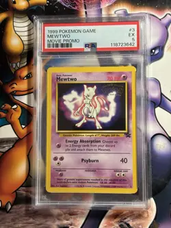 1999 Pokemon Game ~ Movie Promo ~ Mewtwo #3 ~ PSA 5 EX - Image 1