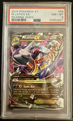 M Mega Latios EX 59/108 PSA 8 Pokemon Roaring Skies - Image 1