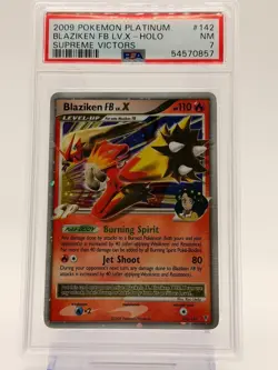 2009 Pokemon Platinum Supreme Victors #142 Blaziken Fb Lv.X-Holo PSA 7 - Image 1