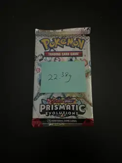 22.38g VERY HEAVY Prismatic Evolutions Pokemon Sealed Booster Pack New - Image 3