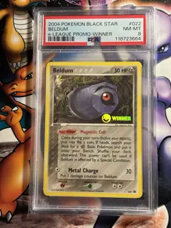 2004 Pokemon ~ e-League Promo ~ Winner ~ Beldum #22 ~ PSA 8 NM-MT - Image 1