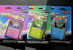 Pokemon TCG Prismatic Evolutions Tech Sticker Collection Set Lot Of 3 Sealed New - Image 1