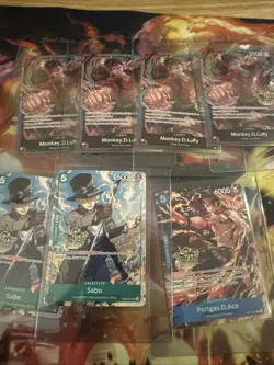Lot Of Monkey.D.Luffy Leader 3rd Anniversary P-L One Piece, Sabo & Ace - Image 1