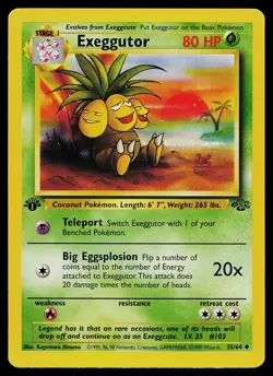 Pokemon Card - Exeggutor Jungle 35/64 Uncommon 1st Edition - Image 1