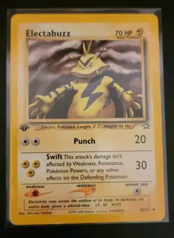 1st Edition Electabuzz Neo Genesis 33/111 Near Mint NM Vintage Pokemon Card - Image 1