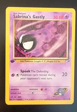 1st Edition Sabrina’s Gastly 93/132 - Gym Heroes - Pokemon Card - Image 1