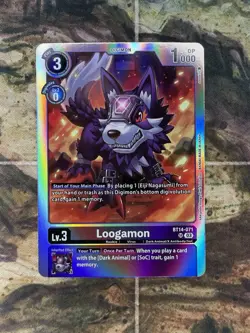 Loogamon Blast Ace #BT14-071 SR Super Rare Digimon Card - Image 1