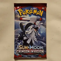 Pokemon TCG Sun & Moon Crimson Invasion Booster Pack 10 Cards English - Image 1