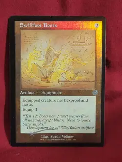 Swiftfoot Boots - Schematic - Retro Frame - Foil - 121 - The Brothers' War (BRR) - Image 1
