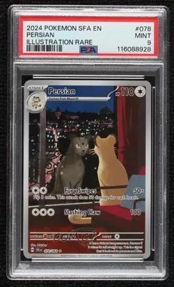 Persian Illustration Rare Pokemon Scarlet & Violet: Shrouded Fable SFA PSA 9 - Image 1
