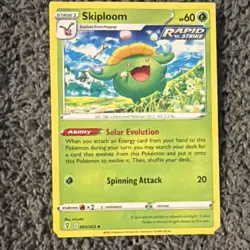 ERROR Pokemon Skiploom 3/203 Regular Uncommon Evolving Skies Rapid Strike 60 HP - Image 1