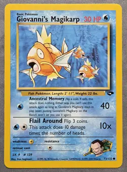2000 Gym Challenge Giovanni’s Magikarp #73 WOTC TGC Pokemon Card. LP - Image 1