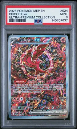 2025 POKEMON MEP EN-ME BLACK STAR PROMO #024 ORICORIO EX PSA 9 - Image 1