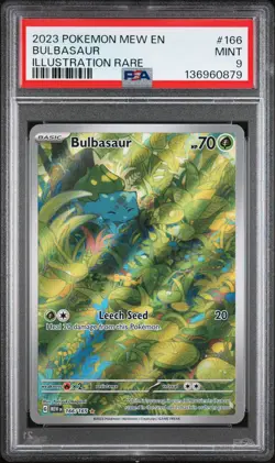 2023 POKEMON MEW EN-151 ILLUSTRATION RARE #166 BULBASAUR PSA 9 - Image 1