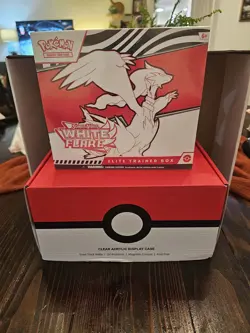 Pokemon Scarlet and Violet White Flare SEALED ETB With Acrylic Display Case - Image 1