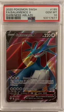 Pokemon Salamence V Darkness Ablaze Ultra Rare Full Art #185 PSA 10 Gem Mint - Image 1