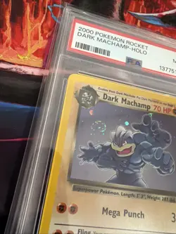 2000 Pokemon Rocket Dark Machamp Holo With SWIRL 10/82 PSA 9 - Image 3