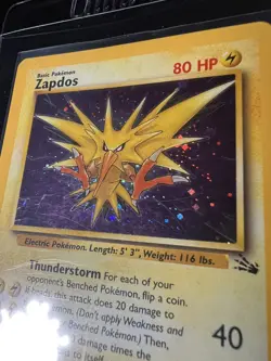 Pokemon TCG Zapdos Holo - Fossil Set - WOTC 1999 #15/62 - NM / LP Vintage - Image 2
