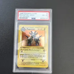 Pokemon Magneton Base Set Shadowless 1st Edition Holo Rare #9 PSA 4 - Image 3