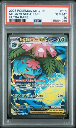 2025 Pokemon Mega Evolutions Venusaur ex 155/132 Ultra Rare PSA 10 - Image 1