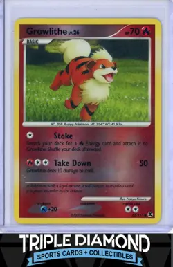 2009 Pokemon Rising Rivals #63/111 Growlithe Reverse Holo F627 - Image 1