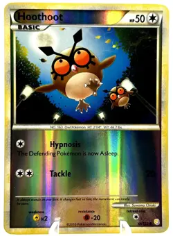 Hoothoot 66/123 Reverse Holo HeartGold SoulSilver Pokemon NM - Image 1