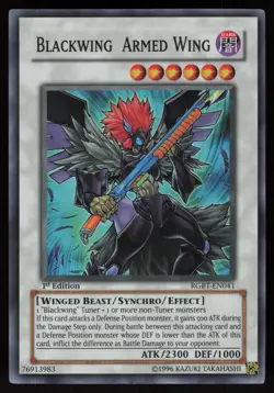 Blackwing Armed Wing RGBT-EN041 Super Rare Raging Battle 1st Edition Yu-Gi-Oh - Image 1